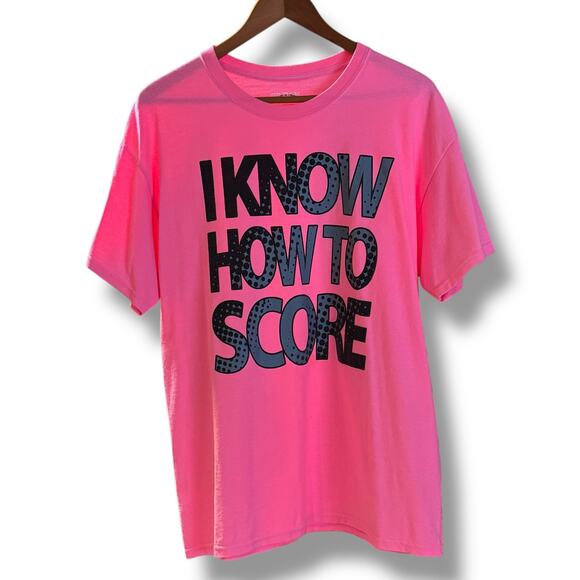 I Know How To Score Crew Neck Pink Black Gray Large - Picture 1 of 2